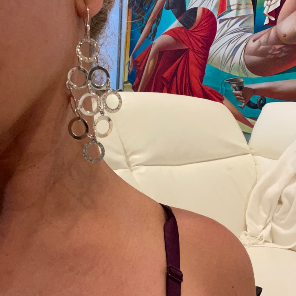 925 Sterling Silver Precious Metal Drop Earrings